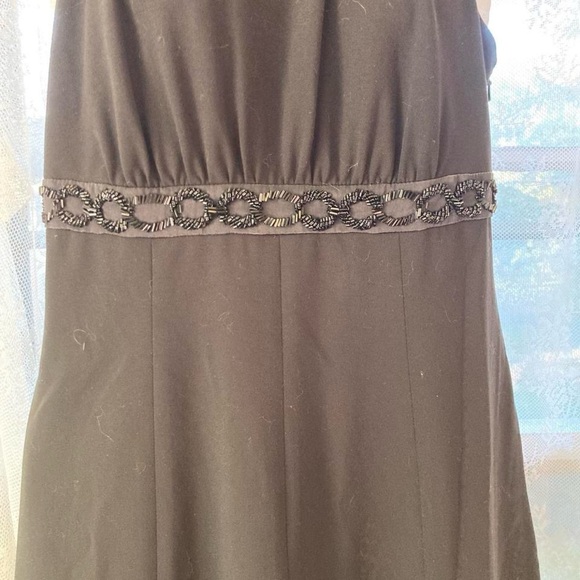 Jones New York Black Backless Dress with Beaded Neck and Mid Section 4 - Picture 7 of 7